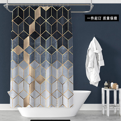 Vízálló zuhanyfüggöny Fürdőszoba márvány mintás ütés nélkül Fürdőszoba válaszfalfüggöny Zuhany vízálló függöny