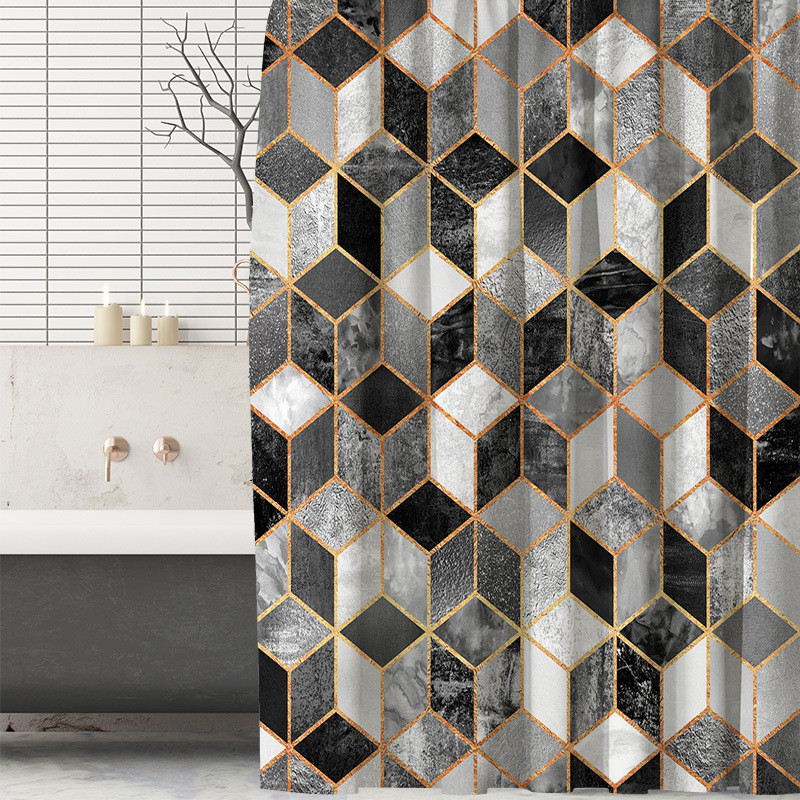 Vandeniui atspari dušo užuolaida Vonios marmuro raštas be smūgio Vonios pertvaros užuolaidos Dušo vandeniui atsparios užuolaidos