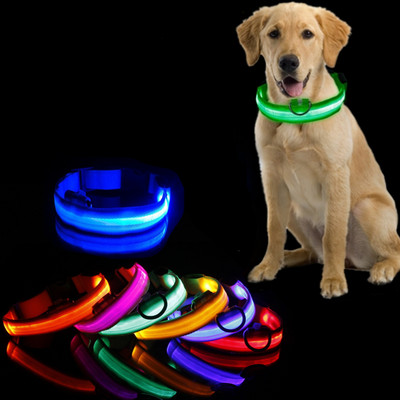 Led Dog Collar Light Κολάρο κατά της απώλειας για σκύλους Κουτάβια Night Luminous Supplies Προϊόντα για κατοικίδια Αξεσουάρ USB Φόρτιση/Μπαταρία