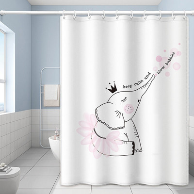 Karikatūra Cute Cat dušas aizkari balts audums ūdensizturīgs poliesters vannas istabas aksesuāri mājas vannas aizkari virtuvei Cortina