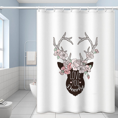 Karikatūra Cute Cat dušas aizkari balts audums ūdensizturīgs poliesters vannas istabas aksesuāri mājas vannas aizkari virtuvei Cortina