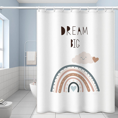 Karikatūra Cute Cat dušas aizkari balts audums ūdensizturīgs poliesters vannas istabas aksesuāri mājas vannas aizkari virtuvei Cortina