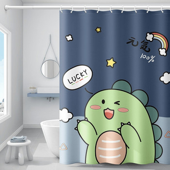 Αστεία κουρτίνα μπάνιου γάτας Χαριτωμένα κινούμενα σχέδια με μοτίβο ζώων αδιάβροχη πολυεστερική κουρτίνα μπάνιου Διακόσμηση σπιτιού Αξεσουάρ μπάνιου Cortina