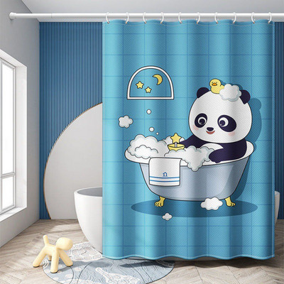 Smieklīgs kaķu dušas aizkars Jauka multfilma ar dzīvnieku rakstu ūdensizturīgs poliestera vannas aizkars Mājas dekors Vannas istabas aksesuāri Cortina