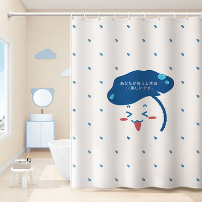 Smieklīgs kaķu dušas aizkars Jauka multfilma ar dzīvnieku rakstu ūdensizturīgs poliestera vannas aizkars Mājas dekors Vannas istabas aksesuāri Cortina