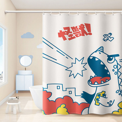 Smieklīgs kaķu dušas aizkars Jauka multfilma ar dzīvnieku rakstu ūdensizturīgs poliestera vannas aizkars Mājas dekors Vannas istabas aksesuāri Cortina