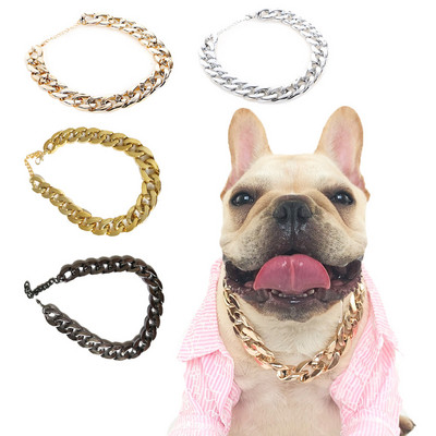 Kis kutya uzsonna lánc mackó francia bulldog nyaklánc ezüst/arany kisállat kiegészítők kutyanyakörv
