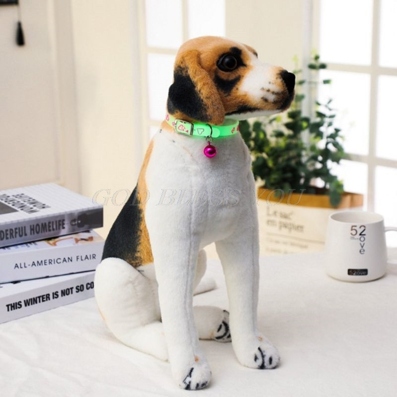 Mājdzīvnieku mirdzošas kaklasiksnas ar zvaniņiem mirdz naktī Suņi Kaķi Kaklarota Gaiši Gaišs Kakla gredzens Aksesuāri Drop Shipping