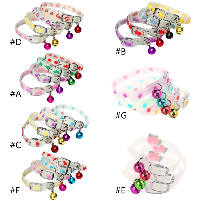 Mājdzīvnieku mirdzošas kaklasiksnas ar zvaniņiem mirdz naktī Suņi Kaķi Kaklarota Gaiši Gaišs Kakla gredzens Aksesuāri Drop Shipping