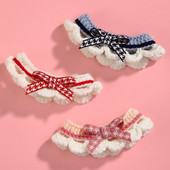 Jauks mājdzīvnieka kaķa siekalu dvielis Ar rokām adīts kaķēns, kaķis kucēns ar loku, regulējams kakla siksna Dekoratīva suņa kaķa kaklasiksna mājdzīvnieku aksesuāri