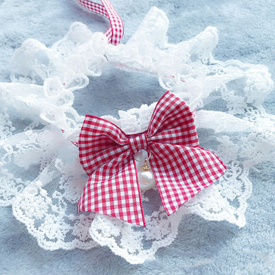 Modes Bowknot mājdzīvnieku apkakles jauka mežģīņu sieta izšuvums mājdzīvnieka krūšu audums Jauka suņa kaķa kaklarota kakla siksna mazam vidējam sunim