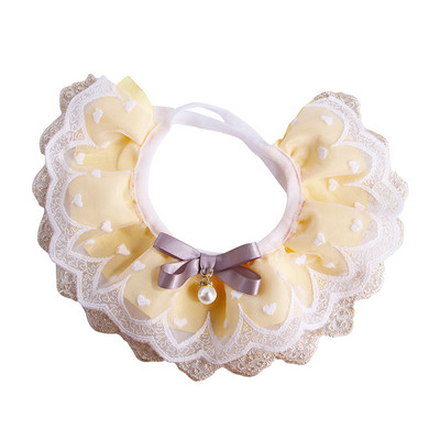 Modes Bowknot mājdzīvnieku apkakles jauka mežģīņu sieta izšuvums mājdzīvnieka krūšu audums Jauka suņa kaķa kaklarota kakla siksna mazam vidējam sunim