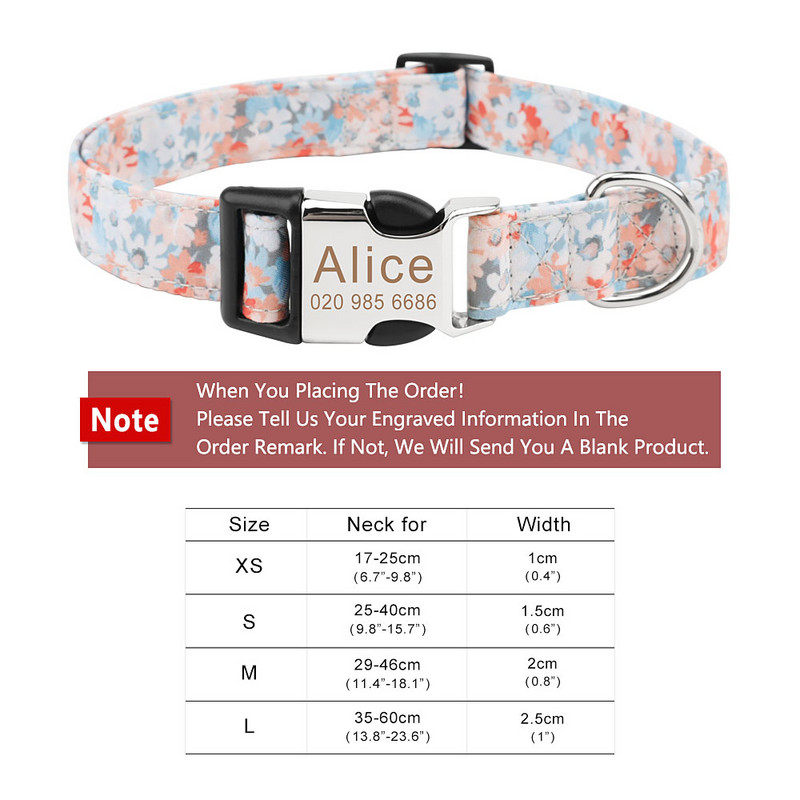 Pielāgotas mājdzīvnieku kaklasiksnas Vintage ziedu iegravēts tag ID nosaukums kucēnu kaklasiksnas maziem vidēji lieliem suņiem