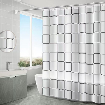 1 τμχ Κουρτίνα μπάνιου PEVA με ανοξείδωτη πόρπη μπάνιου Αδιάβροχο διαχωριστικό σήτα σκιά μπάνιου 180x180cm για Home Hotel
