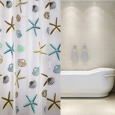 1db PEVA zuhanyfüggöny rozsdamentes acél csattal fürdőszobai vízálló válaszfal fürdőernyő 180x180cm otthoni szállodához