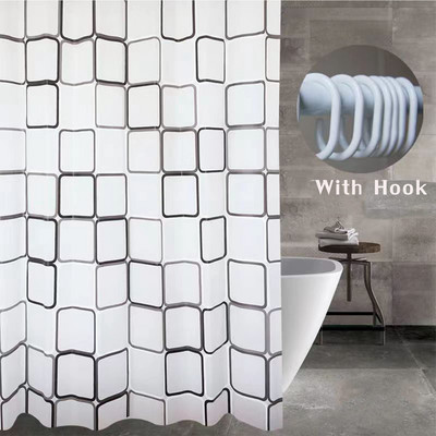 1gab PEVA dušas aizkars ar nerūsējošā tērauda sprādzi Vannas istabas ūdensnecaurlaidīgs nodalījuma ekrāns vannas istabas abažūrs 180x180cm mājas viesnīcai
