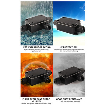 IP66 3 Way 2 way Outdoor Waterproof Junction Box 4-8mm Cable Electrical Wire Connector With 3 Pin Terminal 450V 41A DIY GO