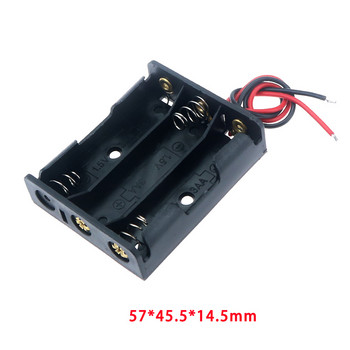 Черен пластмасов калъф за съхранение на захранваща батерия с размер AA, държач на кутията, кабели с 1 2 3 4 5 6 слота, калъф за съхранение на батерия AA