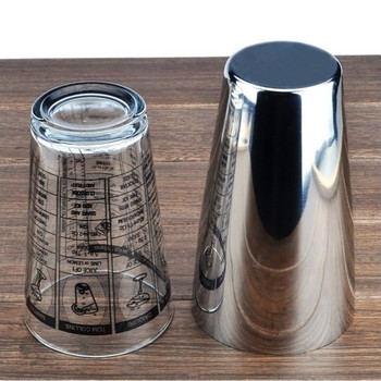 Кухненски прибори за бар Бар инструменти от неръждаема стомана Коктейлен шейк Стъклена чаша за смесване Устройство Колба с измервателна скала 2 бр./компл.