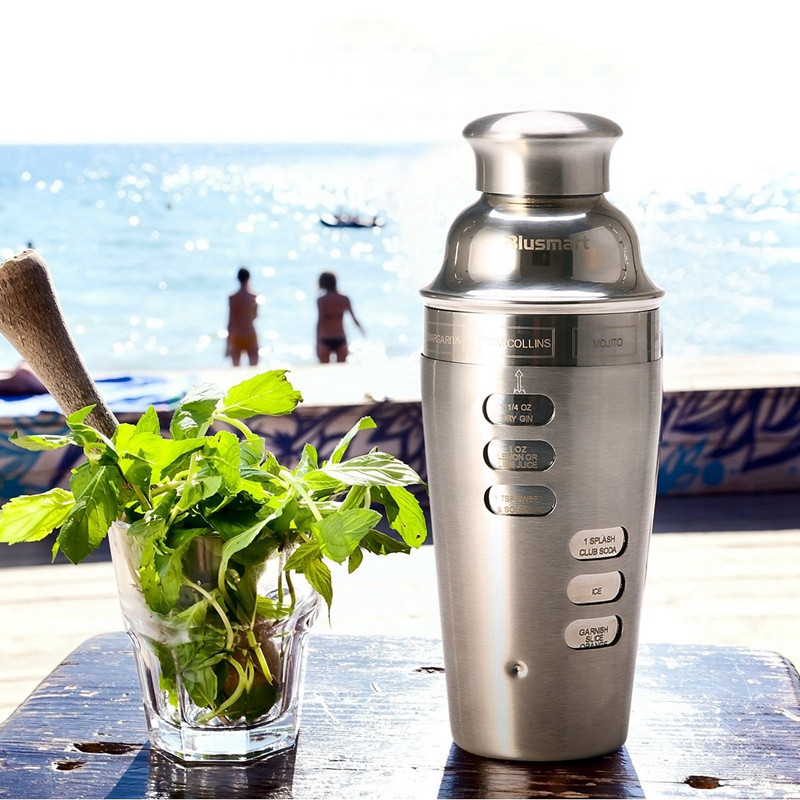 Kokteiļu kratītājs nerūsējošā tērauda 24Oz bāra komplekts 3 gab kokteiļu šeikeri ar rotācijas recepšu ceļvedi, iebūvēti Martini instrumenta piederumi