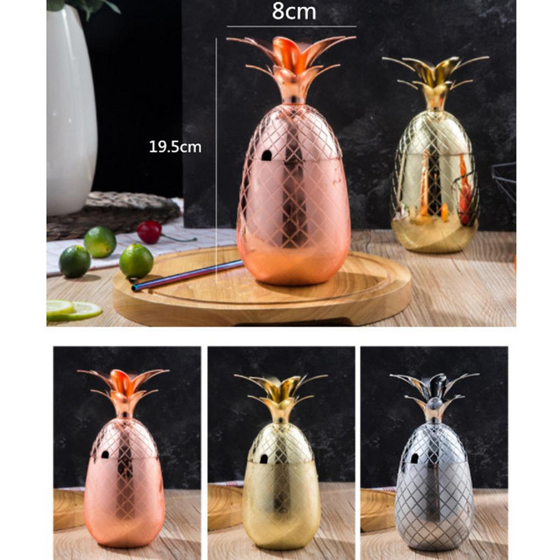 Roostevabast terasest baari kokteil, klaasmahl, joogitopsid Loomingulised ananassi šampanja veinipudeli viskitarvikud peonõud