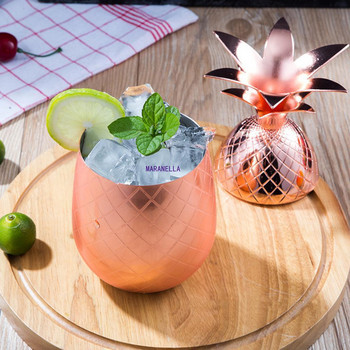 Коктейлна чаша за коктейли във формата на ананас от неръждаема стомана, аксесоари за коктейл