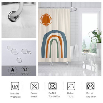 Nordic Simplicity Завеси за душ Абстрактен геометричен слънчев печат Завеса за баня Водоустойчив екран за баня Декорация на дома Baño