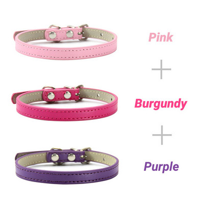 3 kom./Parta Mekana PU kožna ogrlica za mačke Jednobojna ogrlica za štene Ogrlica za mačku Dodaci za mačiće Oprema za kućne ljubimce Chihuahua XS/S/M