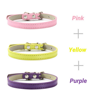 3 kom./Parta Mekana PU kožna ogrlica za mačke Jednobojna ogrlica za štene Ogrlica za mačku Dodaci za mačiće Oprema za kućne ljubimce Chihuahua XS/S/M