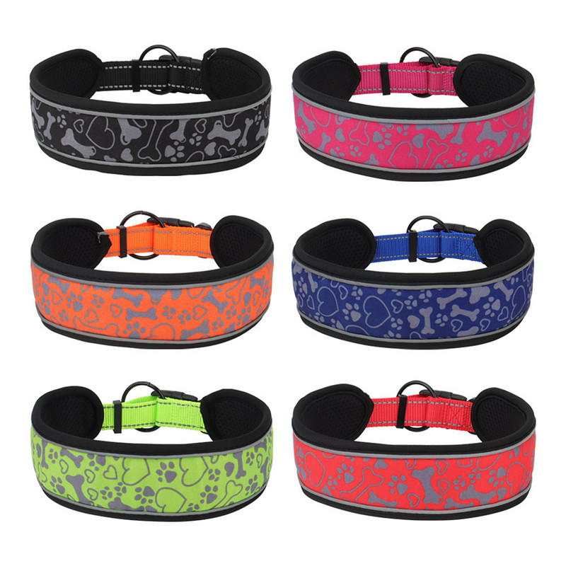 Κολάρο σκύλου Άνετο μαλακό λαιμό Ρυθμιζόμενο φαρδύ και αντανακλαστικό ανθεκτικό για μεσαίου μεγέθους σκύλους Βόλτα για κατοικίδια προμήθειες