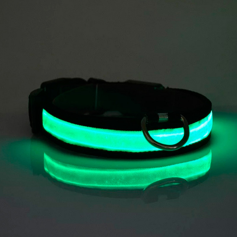 Led γιακά σκύλου με πολύχρωμο ελαφρύ νυχτερινό φωτισμό για βόλτες ρυθμιζόμενα νάιλον κολιέ με φως