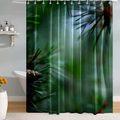 Prirodni krajolici Kupaonska zavjesa s kukama Zavjese s uzorkom zelenih biljaka za spavaću sobu Pokrivač za kupanje Pregrada za WC