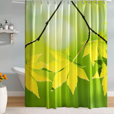 Prirodni krajolici Kupaonska zavjesa s kukama Zavjese s uzorkom zelenih biljaka za spavaću sobu Pokrivač za kupanje Pregrada za WC