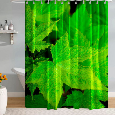 Prirodni krajolici Kupaonska zavjesa s kukama Zavjese s uzorkom zelenih biljaka za spavaću sobu Pokrivač za kupanje Pregrada za WC