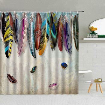 Ποιοτική κουρτίνα μπάνιου ντους Dream Bird Feather Μοτίβο με στάμπα αδιάβροχες κουρτίνες μπάνιου Σετ Αξεσουάρ διακόσμησης σπιτιού Cortina