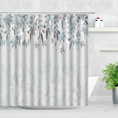 Cvjetna bijela zavjesa za tuš 3D cvijet leptir lavanda zelena biljka Dekor paravana za kadu Vodootporni poliester Kupaonski dodaci