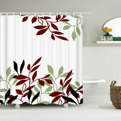 Ziedi Putni Dušas aizkari 3D druka zaļas lapas Vannas istabas piederumi Ūdensnecaurlaidīgs audums Guļamistaba Virtuve Aptumšojošie aizkari