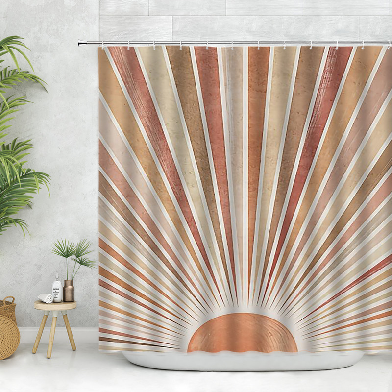 Retro kuka za zavjese za sunčanje, vintage, šareni, geometrijski, apstraktni umjetnički ispis, kućni deco kupaonski komplet poliesterskih zavjesa