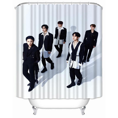 Musife prilagođena visokokvalitetna MONSTA X zavjesa za tuširanje Vodootporna kupaonska zavjesa od poliesterske tkanine