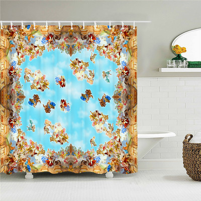 Vintage zidne europske crkve Tkanine zavjese za tuširanje Kupaonske zavjese Angel Virgin Home Decor Vodootporni paravan za kadu Cortina