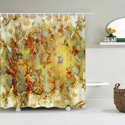 Vintage zidne europske crkve Tkanine zavjese za tuširanje Kupaonske zavjese Angel Virgin Home Decor Vodootporni paravan za kadu Cortina