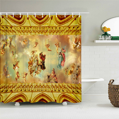 Vintage zidne europske crkve Tkanine zavjese za tuširanje Kupaonske zavjese Angel Virgin Home Decor Vodootporni paravan za kadu Cortina
