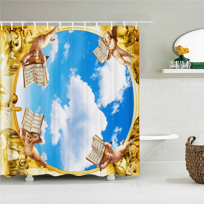 Vintage zidne europske crkve Tkanine zavjese za tuširanje Kupaonske zavjese Angel Virgin Home Decor Vodootporni paravan za kadu Cortina