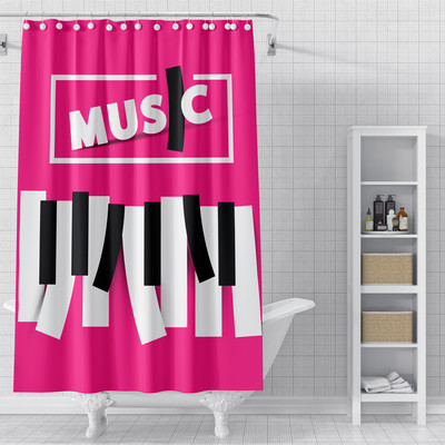 Mūzikas nots Mūzika Dušas aizkari 3D apdrukāts audums Ūdensizturīgs poliestera vannas aizkars Vannas istabas aksesuāri Mājas dekors Cortina