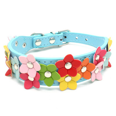 Podesivi kreativni cvjetni naglavci Štene Kućni ljubimac PU kožna ogrlica Kopča Mačke Traka oko vrata Oprema za kućne ljubimce Ogrlice za pse i mačke