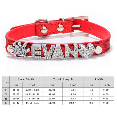Personalizirana ogrlica za pse Bling Rhinestone DIY imena Puppy Cat Kožne ogrlice Mali veliki psi Ogrlica Besplatno ime Dodaci za kućne ljubimce