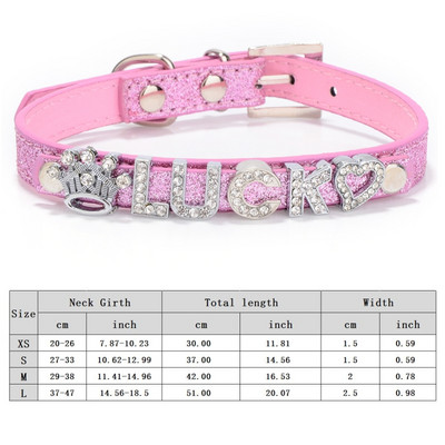 Personalizirana ogrlica za pse Bling Rhinestone DIY imena Puppy Cat Kožne ogrlice Mali veliki psi Ogrlica Besplatno ime Dodaci za kućne ljubimce