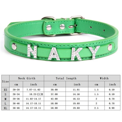 Personalizirana ogrlica za pse Bling Rhinestone DIY imena Puppy Cat Kožne ogrlice Mali veliki psi Ogrlica Besplatno ime Dodaci za kućne ljubimce