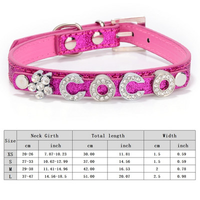 Personalizirana ogrlica za pse Bling Rhinestone DIY imena Puppy Cat Kožne ogrlice Mali veliki psi Ogrlica Besplatno ime Dodaci za kućne ljubimce