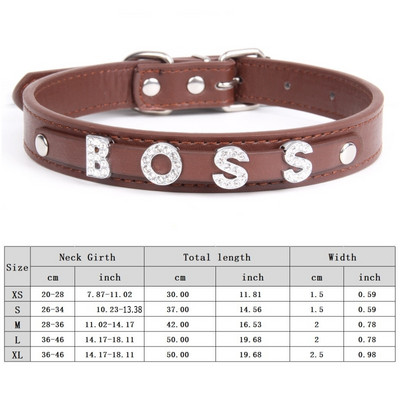 Personalizirana ogrlica za pse Bling Rhinestone DIY imena Puppy Cat Kožne ogrlice Mali veliki psi Ogrlica Besplatno ime Dodaci za kućne ljubimce